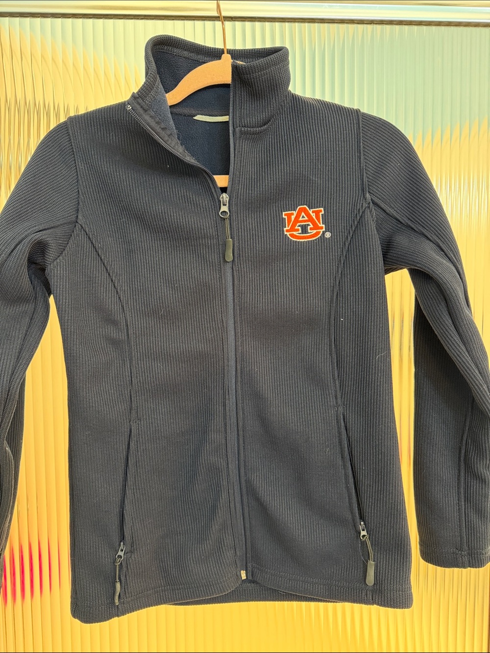 Auburn Women's Navy Full-Zip Fleece Jacket with Logo